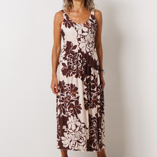 vestido c/ franzidos em crepe