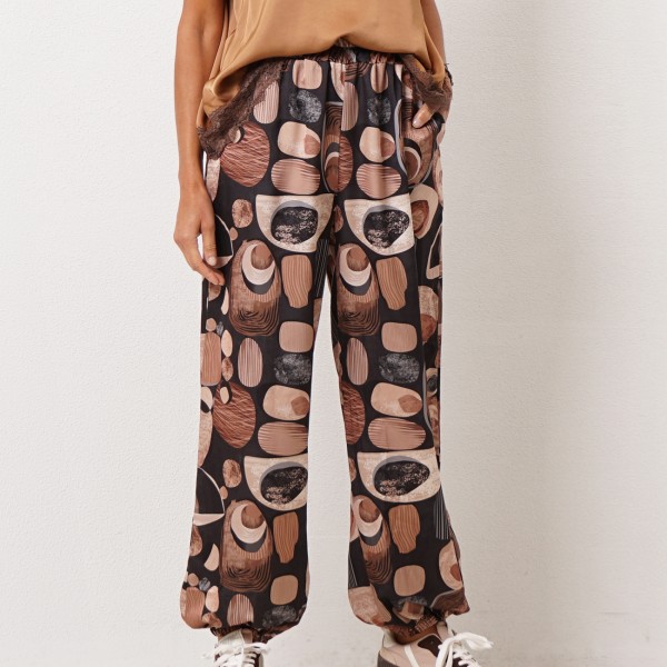 calça c/ punho estampada