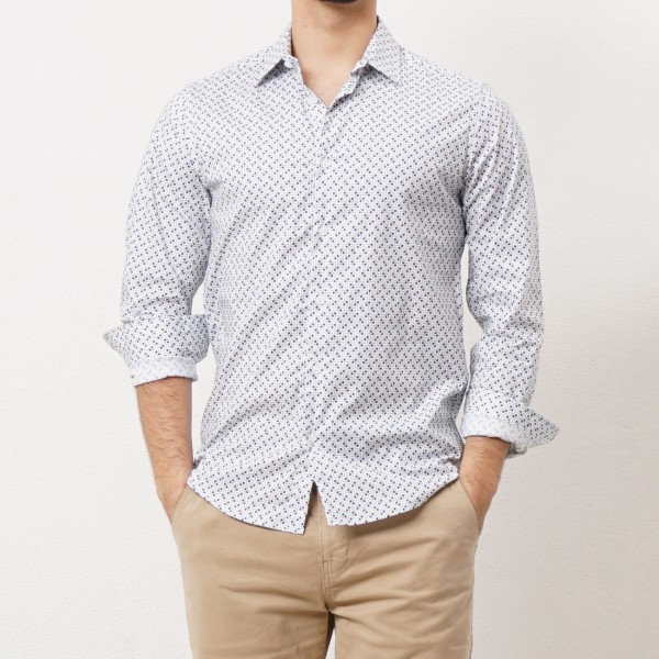 camisa estampada c/ elastano