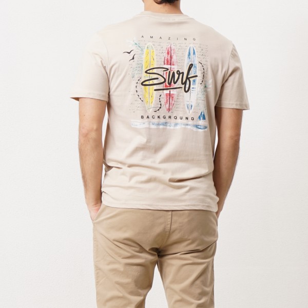 tshirt em algodão c/ elastano (estampa)