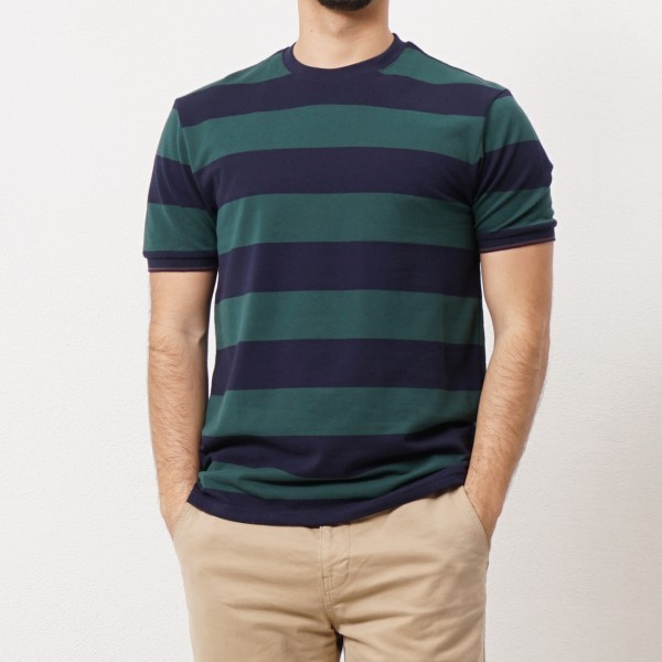 tshirt de barras em piquet c/ elastano