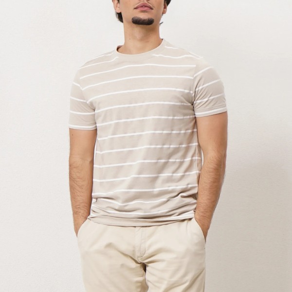 tshirt de riscas em algodão