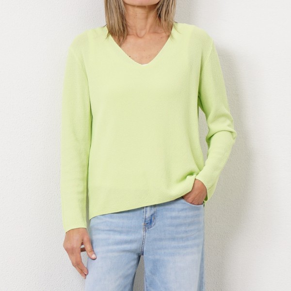 camisola de bico em tricôt (ponto arroz)