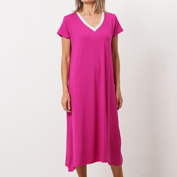 vestido em viscose  c/ lurex