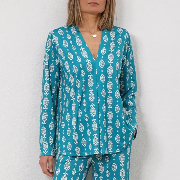 blusa de malha estampada