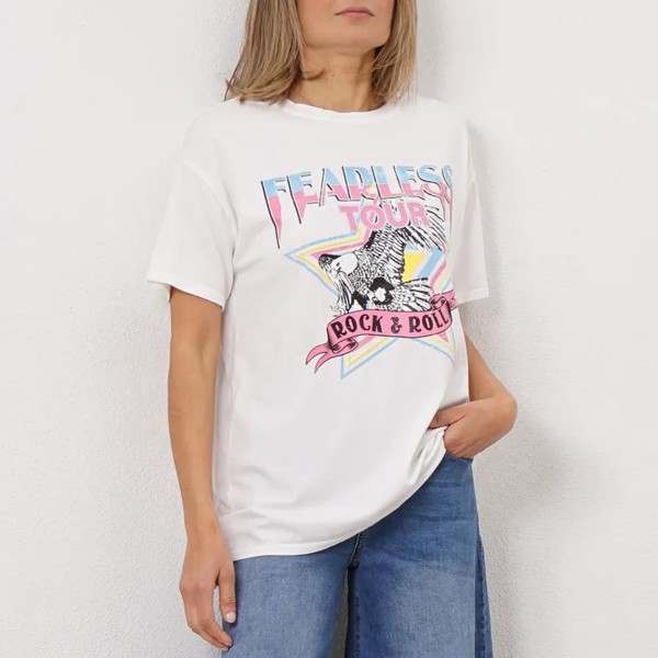 tshirt de algodão vintage c/ estampa