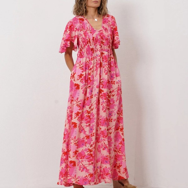 vestido estampado acedado