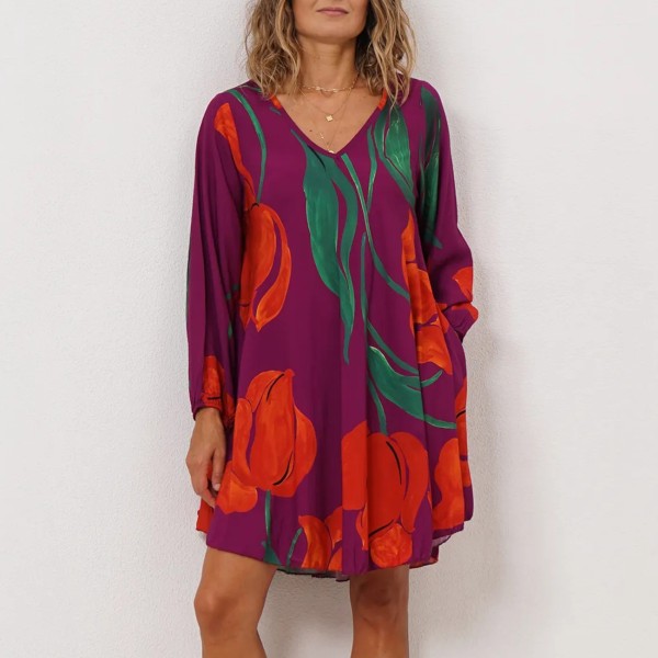 vestido de viscose em godés