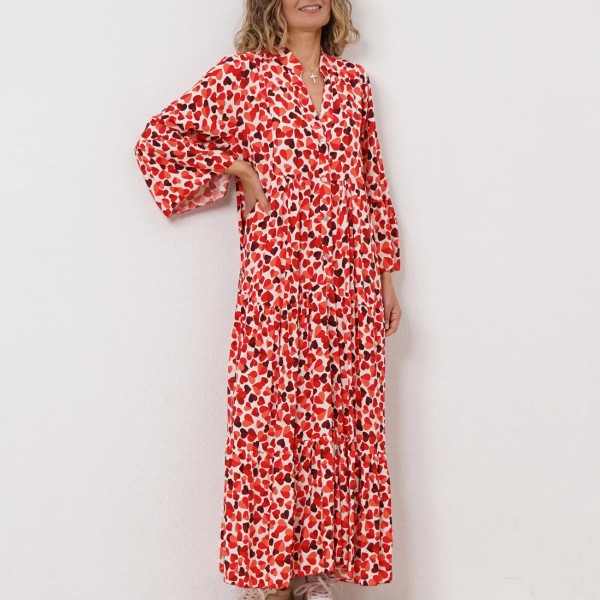 vestido em viscose c/ franzidos