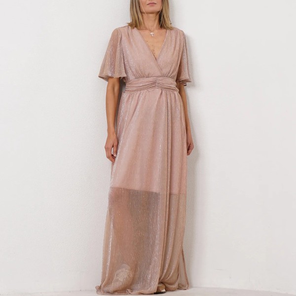 vestido c/ lurex (brilho metálico)