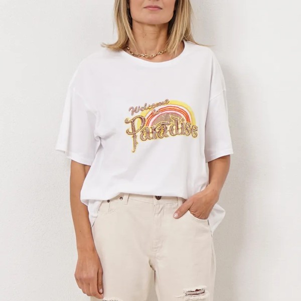 tshirt oversize c/ correntes + estampa