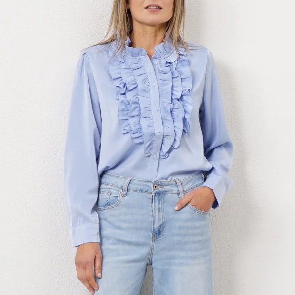 blusa em rayon c/ folhos 