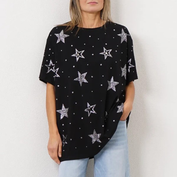tshirt oversize c/ aplicação de transfers (premium)