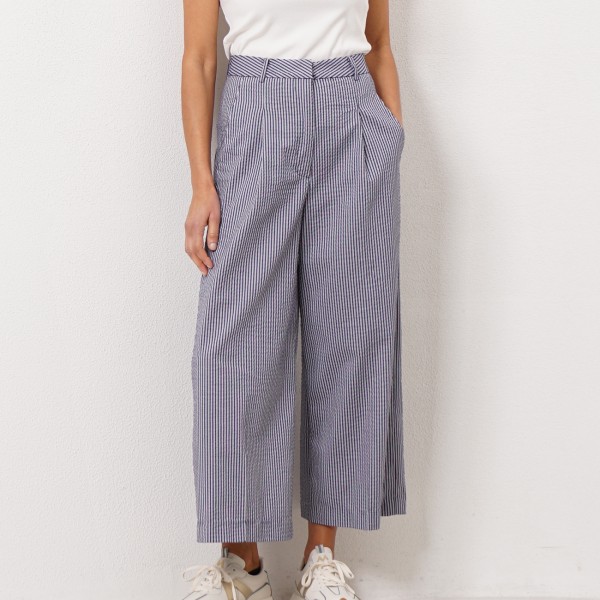 pantalonas de riscas c/ algodão e elastano