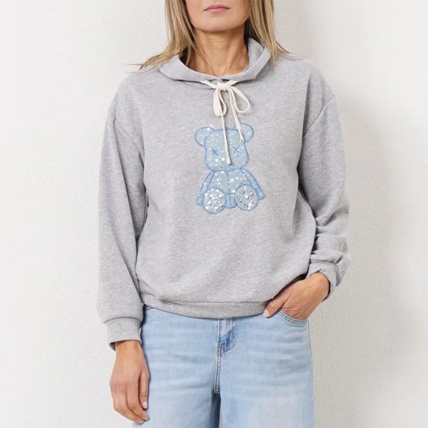 sweat em felpa de algodão c/ aplicação