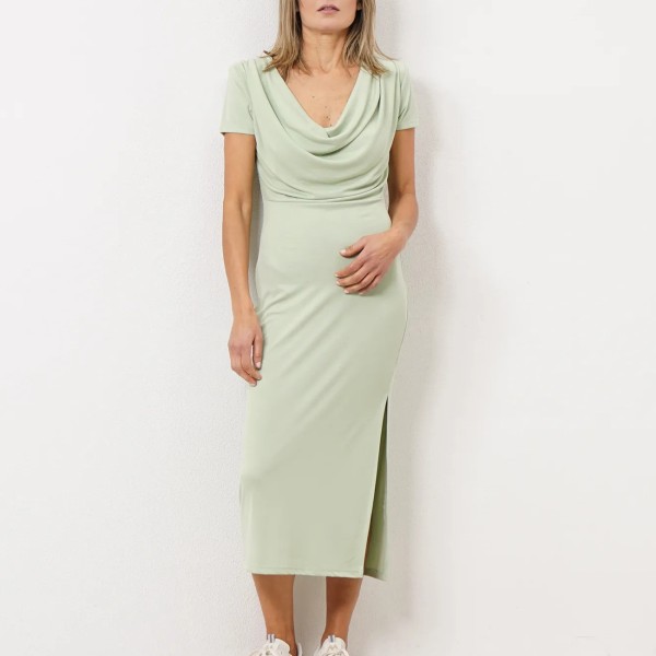 vestido de malha canelado