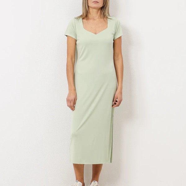 vestido de malha canelado