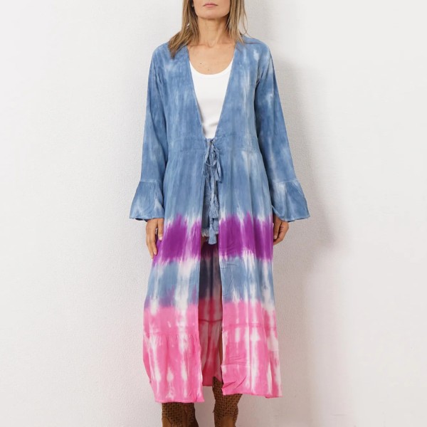 vestido tie dye em rayon ( fibra natural-textura suave)