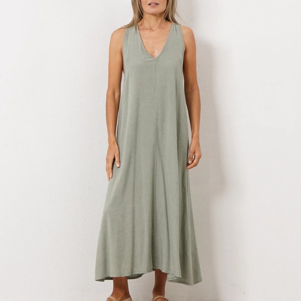 vestido em linho c/ viscose