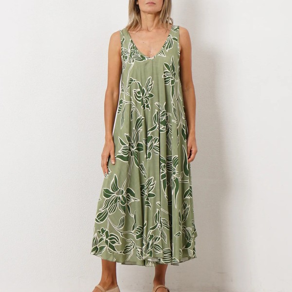 vestido de alças em viscose