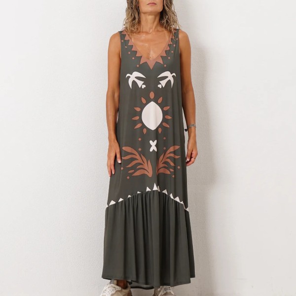 vestido evasé em malha fria