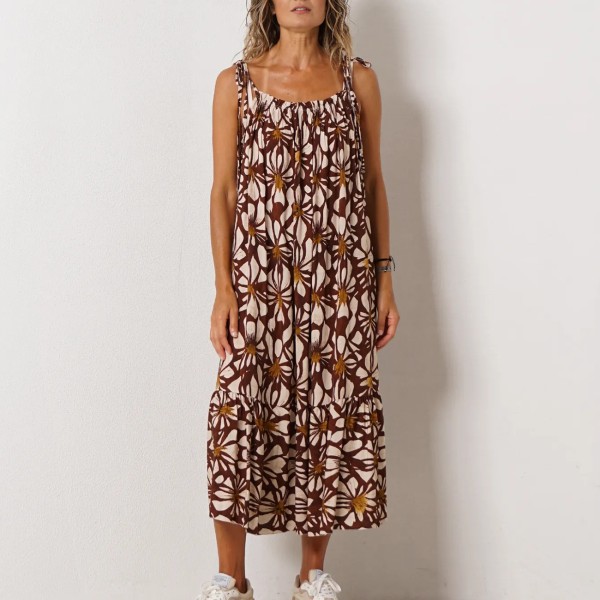 vestido c/ franzidos em viscose