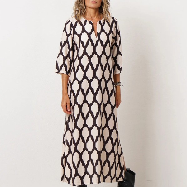 vestido evasé em crepe