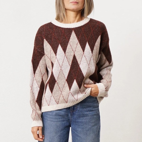 camisola em tricôt jacquard