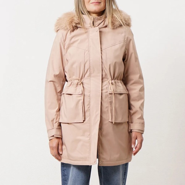 parka acolchoada c/ pelo no interior