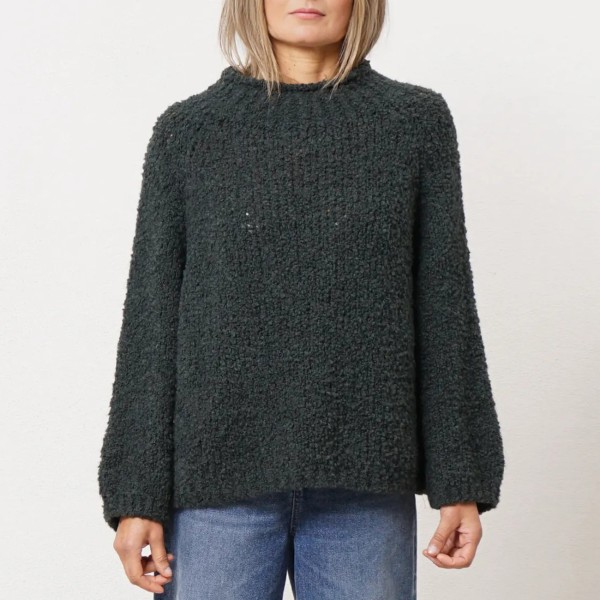 camisola em tricôt caraculo c/ lã e alpaca