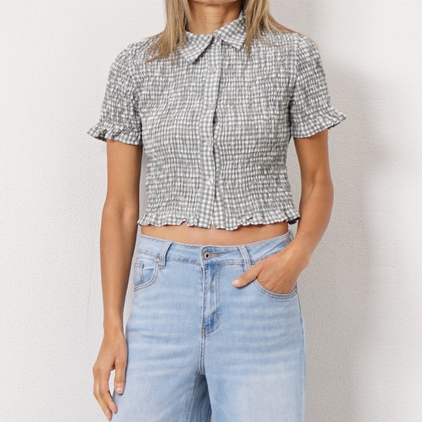blusa c/ franzidos (favos)