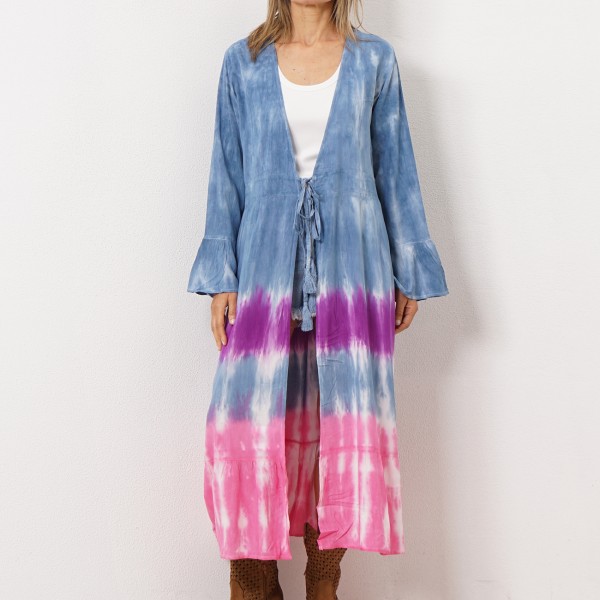 vestido tie dye em rayon ( fibra natural-textura suave)