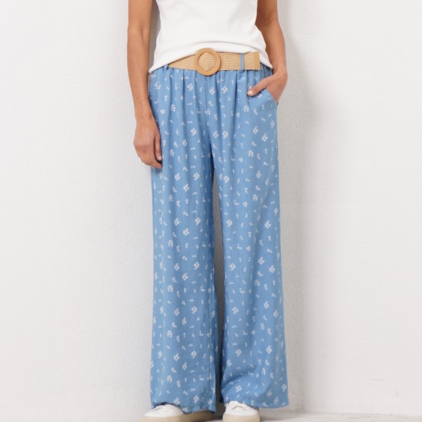 pantalonas estampadas em crepe