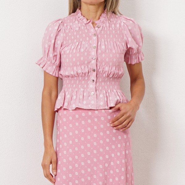 blusa c/ franzidos (favos)