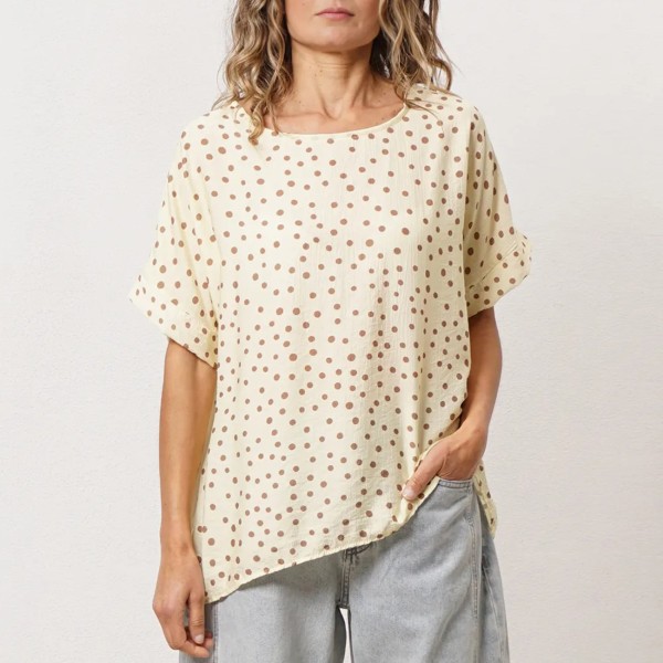 blusa c/ bolas em crepe