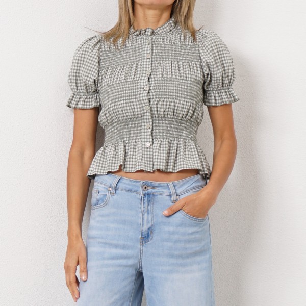 blusa c/ franzidos (favos)