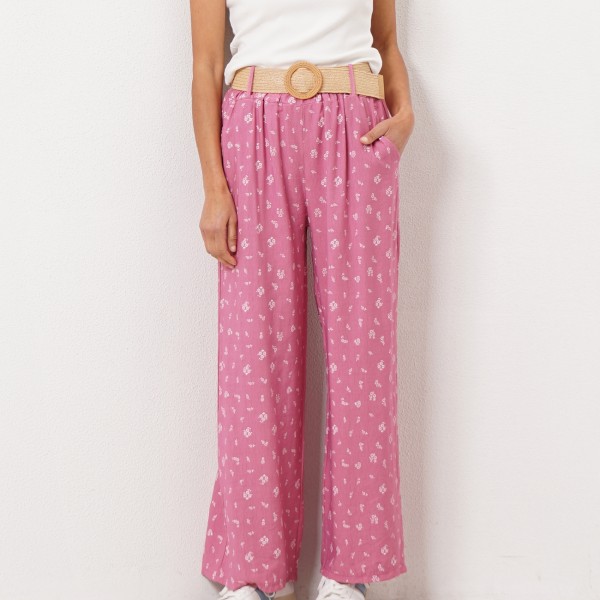 pantalonas estampadas em crepe