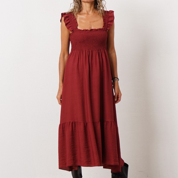 vestido c/elasticos em crepe