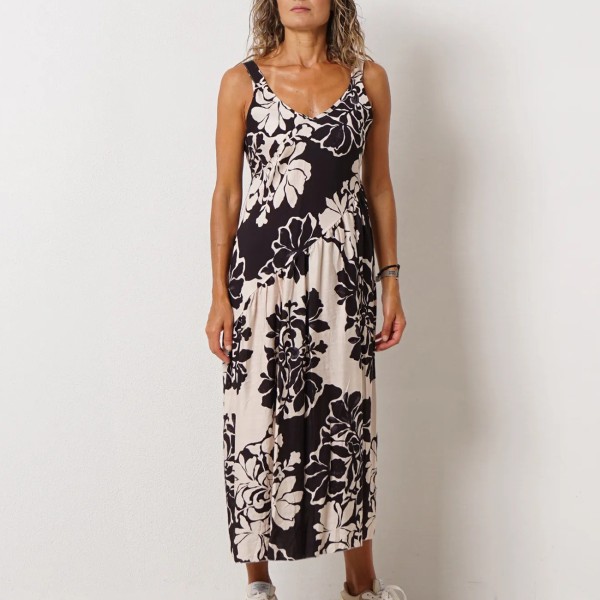 vestido c/ franzidos em crepe