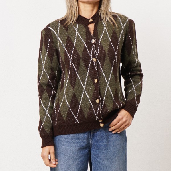 casaco em tricôt c/ lã (jacquard)