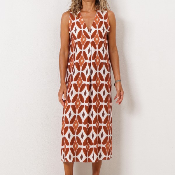 vestido evasé em crepe