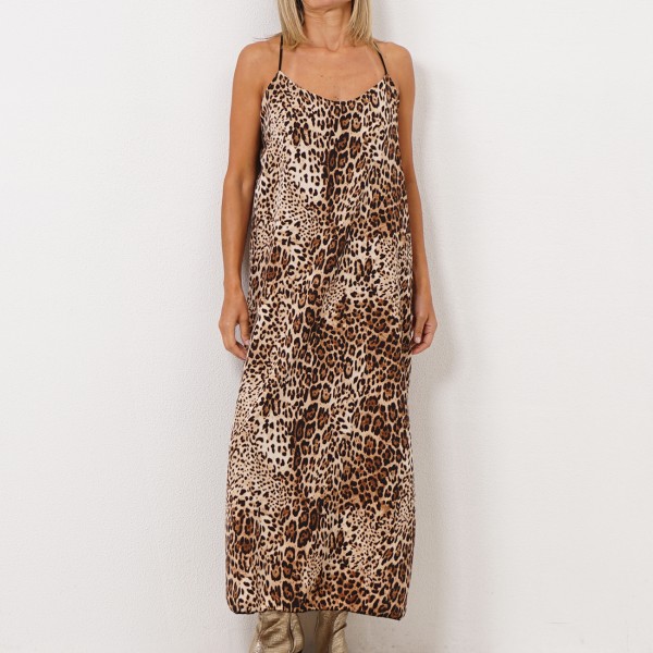 vestido c/ tirantes (animal print)