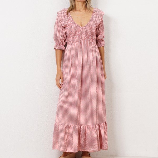 vestido c/ elásticos (vichy)