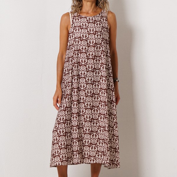 vestido evasé em crepe