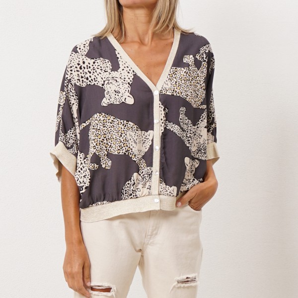 bomber em viscose c/ lurex