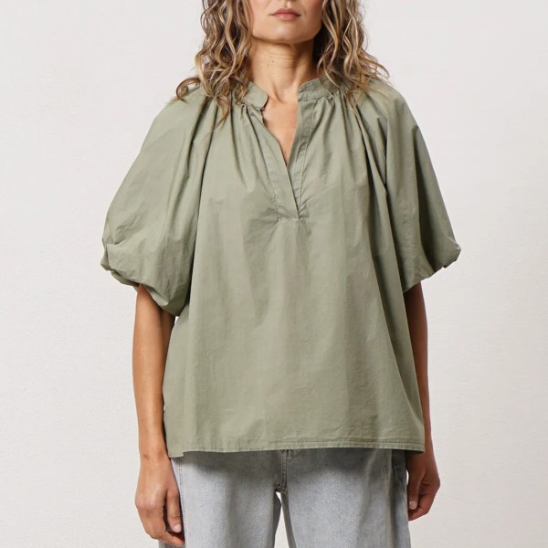 blusa de popelina c/ mangas de balão (premium)