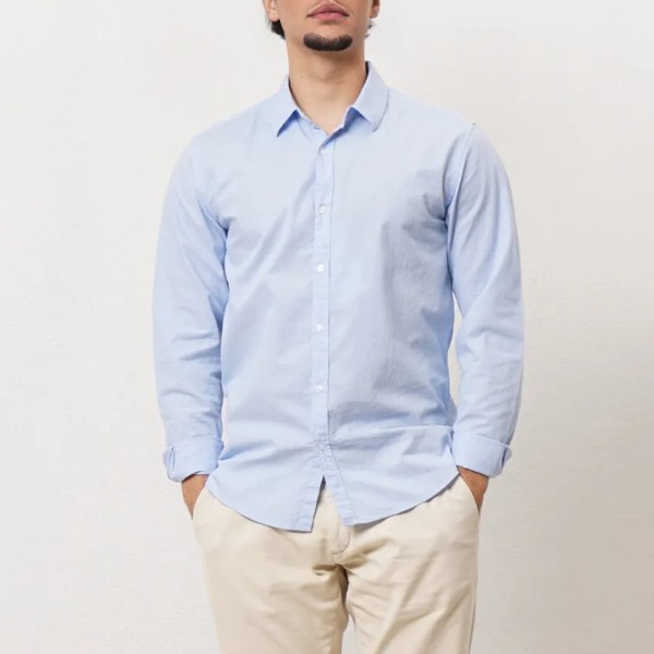 camisa em algodão falso liso