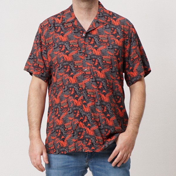 camisa estampada em viscose