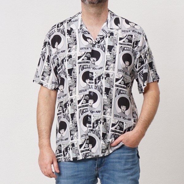 camisa estampada em viscose