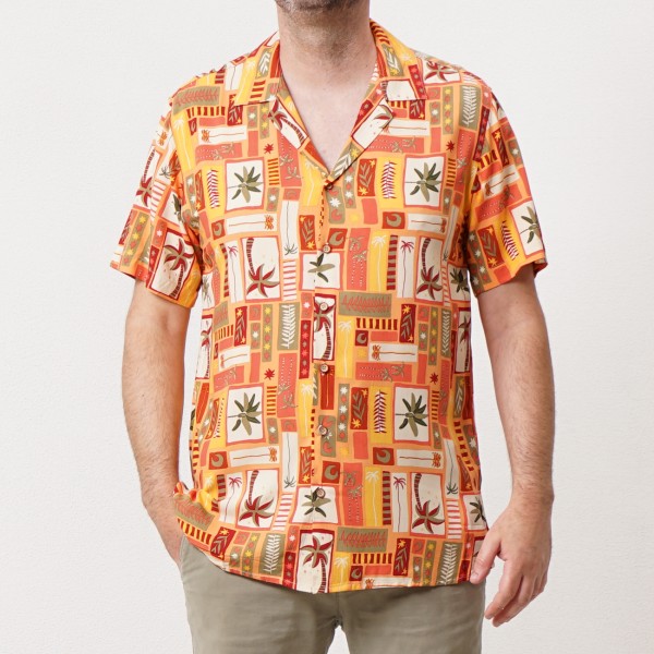 camisa de virados em viscose